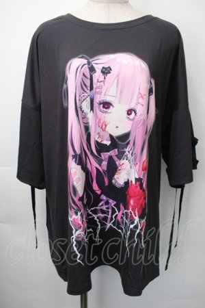 画像: REFLEM / REFLEM×negi コラボTシャツ  黒ｘピンク S-25-11-10-030-PU-TO-HR-ZS