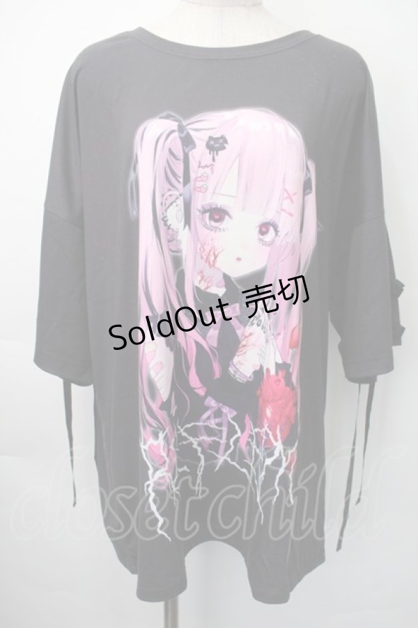 画像1: REFLEM / REFLEM×negi コラボTシャツ  黒ｘピンク S-25-11-10-030-PU-TO-HR-ZS (1)