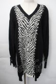 画像1: HYSTERIC GLAMOUR / ゼブラロングニット  黒ｘ白 S-25-11-10-033-PU-TS-HR-ZS (1)