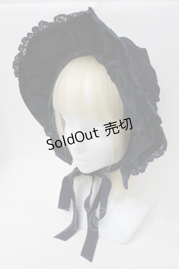 画像1: BABY,THE STARS SHINE BRIGHT / 別珍ボンネット  紺 S-25-11-10-003-BA-AC-AS-ZS (1)