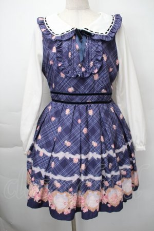 画像: LIZ LISA / ハートフレームチェック柄ワンピース  紺 S-25-11-10-050-LO-OP-HR-ZS