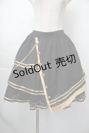 画像: To Alice / ミリタリースカート  黒ｘゴールド S-25-11-10-052-LO-SK-HR-ZS