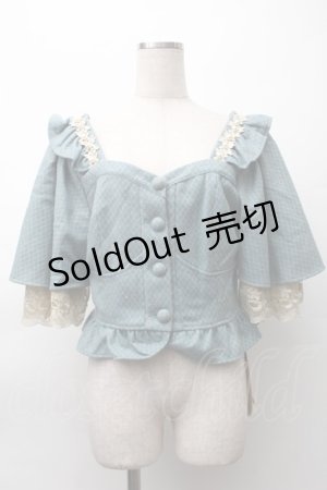 画像: FLOWERSCOMING / フラワーレースパールデザインジャケット  ブルー S-25-11-12-011-LO-JA-AS-ZS