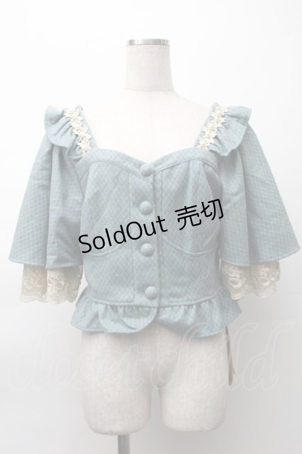 画像1: FLOWERSCOMING / フラワーレースパールデザインジャケット  ブルー S-25-11-12-011-LO-JA-AS-ZS (1)