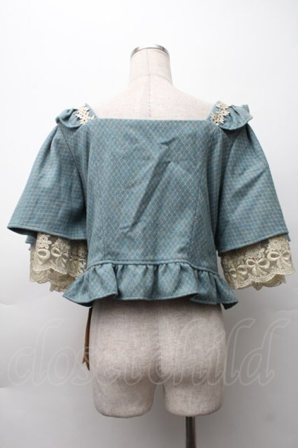 画像2: FLOWERSCOMING / フラワーレースパールデザインジャケット  ブルー S-25-11-12-011-LO-JA-AS-ZS (2)