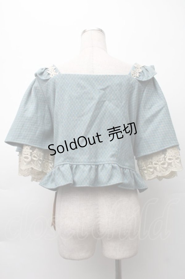 画像2: FLOWERSCOMING / フラワーレースパールデザインジャケット  ブルー S-25-11-12-011-LO-JA-AS-ZS (2)