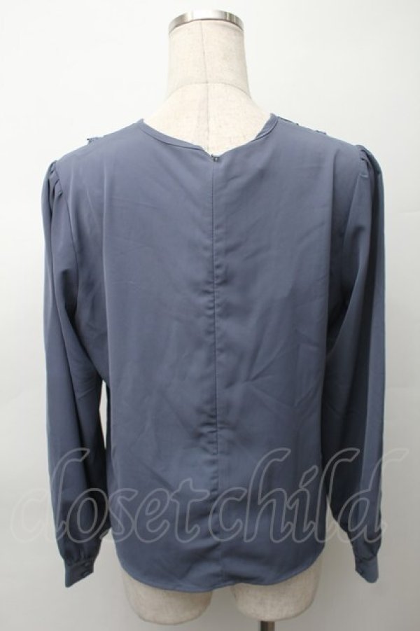 画像2: an another angelus / ラインヨークプルオーバーブラウス  ブルーグレー S-25-11-12-014-CA-BL-AS-ZS (2)