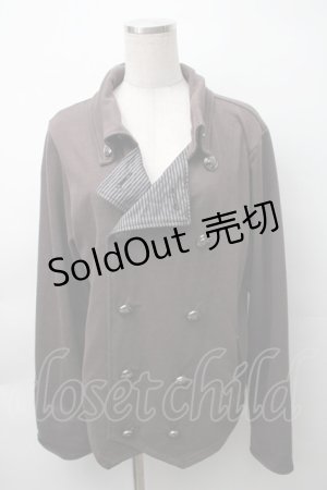 画像: ALGONQUINS / ストライプ切替ジャケット  ブラウン S-25-11-12-016-AL-TO-HR-ZS