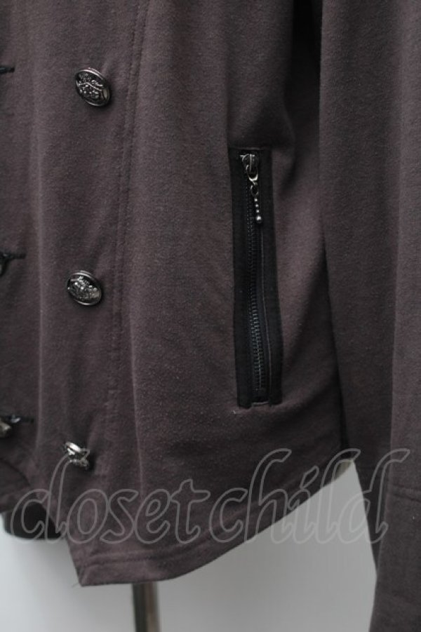 画像4: ALGONQUINS / ストライプ切替ジャケット  ブラウン S-25-11-12-016-AL-TO-HR-ZS (4)