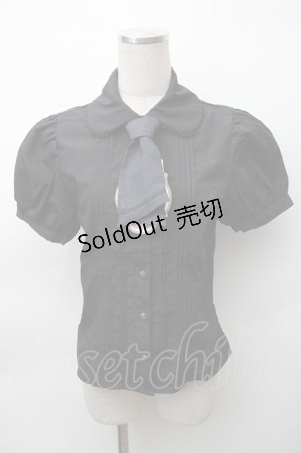 画像1: Kurumi Collaboration / マリンアカデミアブラウス S 黒 S-25-11-12-040-LO-BL-AS-ZS (1)