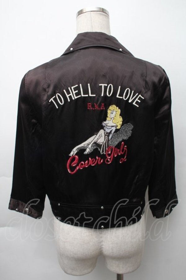 画像2: RNA / サテンライダース  黒 S-25-11-12-044-PU-JA-AS-ZS (2)