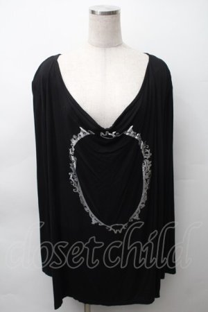 画像: MINT NeKO / 箔プリントカットソー  黒 S-25-11-12-045-HN-TO-AS-ZS