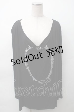 画像: MINT NeKO / 箔プリントカットソー  黒 S-25-11-12-045-HN-TO-AS-ZS