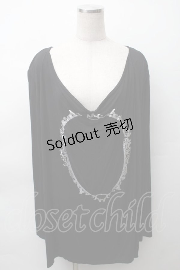 画像1: MINT NeKO / 箔プリントカットソー  黒 S-25-11-12-045-HN-TO-AS-ZS (1)