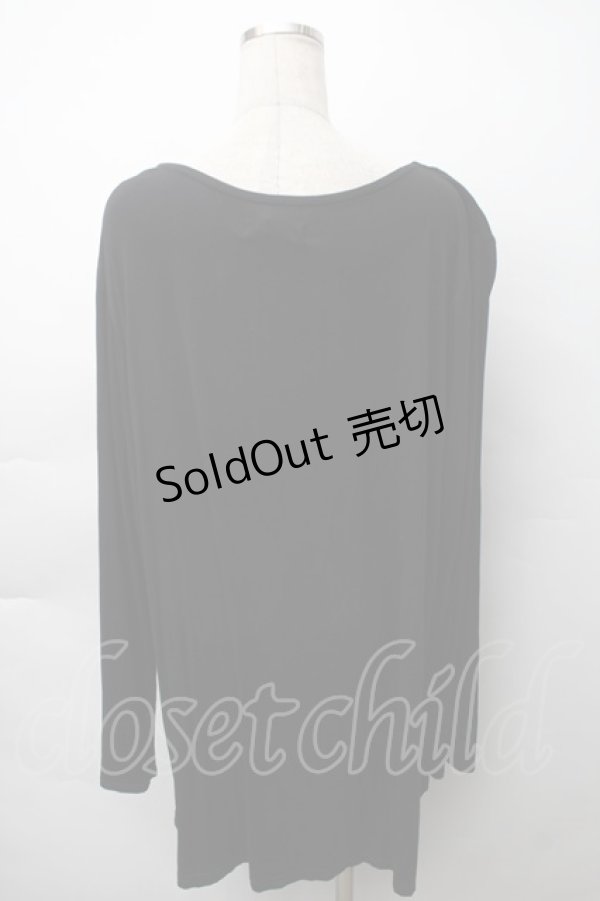 画像2: MINT NeKO / 箔プリントカットソー  黒 S-25-11-12-045-HN-TO-AS-ZS (2)