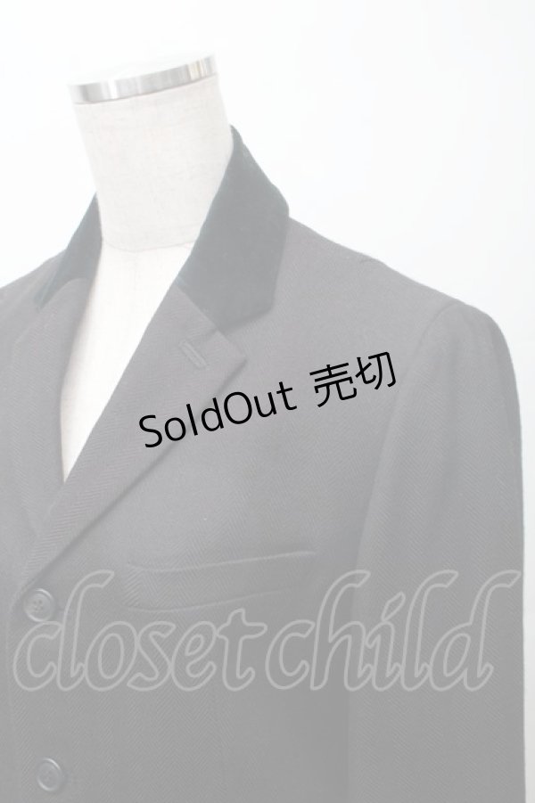 画像3: Jane Marple Dans Le Salon / ヘリンボーンジャケット  黒 S-25-11-12-046-JM-JA-AS-ZS (3)