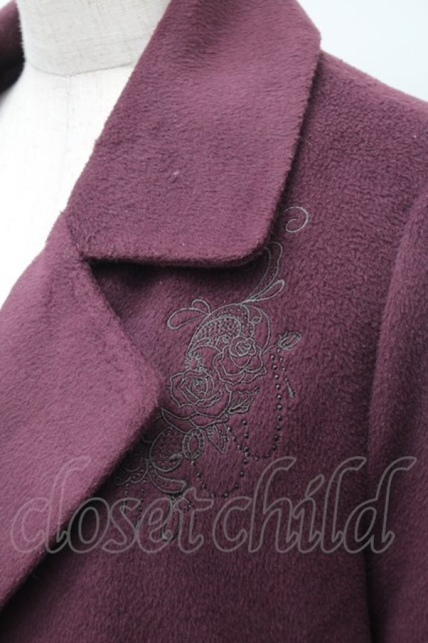 画像3: axes femme POETIQUE / バラ刺繍ロングコート  紫 S-25-11-12-047-AX-CO-HR-ZS (3)