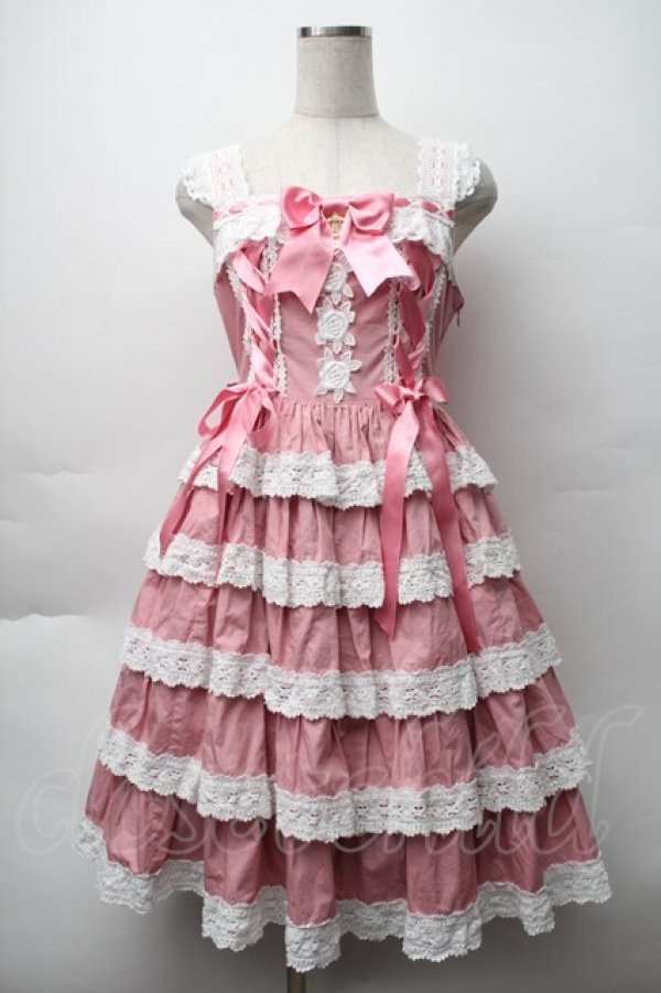 画像1: BABY,THE STARS SHINE BRIGHT / Romantic Dream Roseジャンパースカート  ピンク S-25-11-12-051-BA-OP-AS-ZS (1)