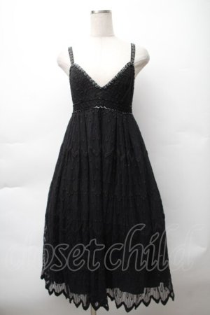 画像: ANNA SUI / 刺繍レースワンピース  黒 S-25-11-12-052-PU-OP-AS-ZS