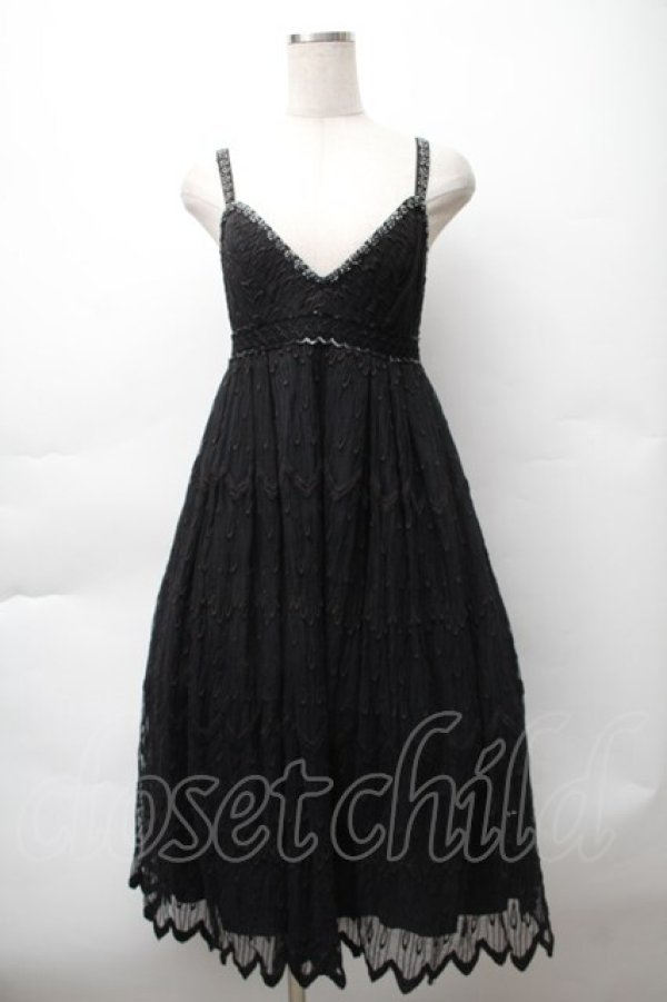 画像1: ANNA SUI / 刺繍レースワンピース  黒 S-25-11-12-052-PU-OP-AS-ZS (1)