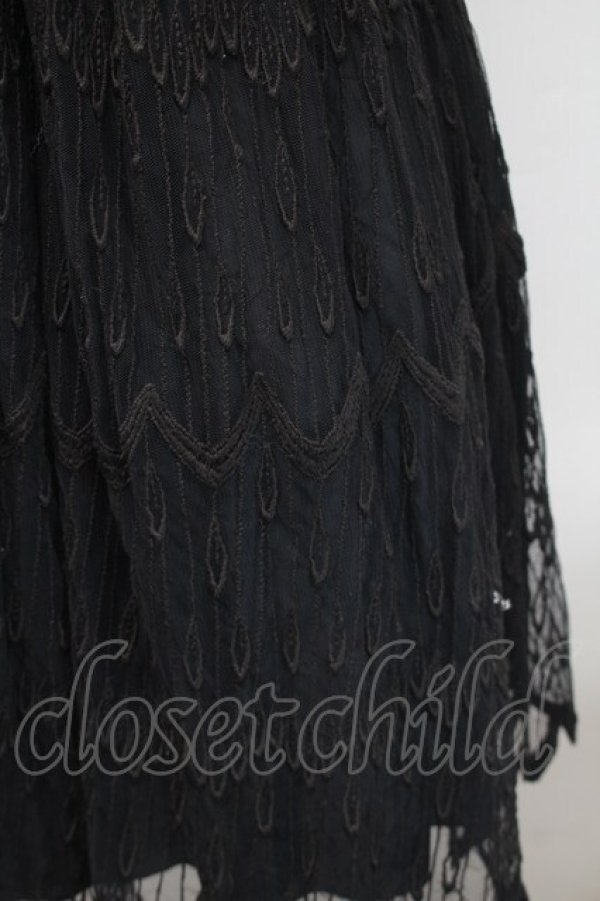 画像4: ANNA SUI / 刺繍レースワンピース  黒 S-25-11-12-052-PU-OP-AS-ZS (4)