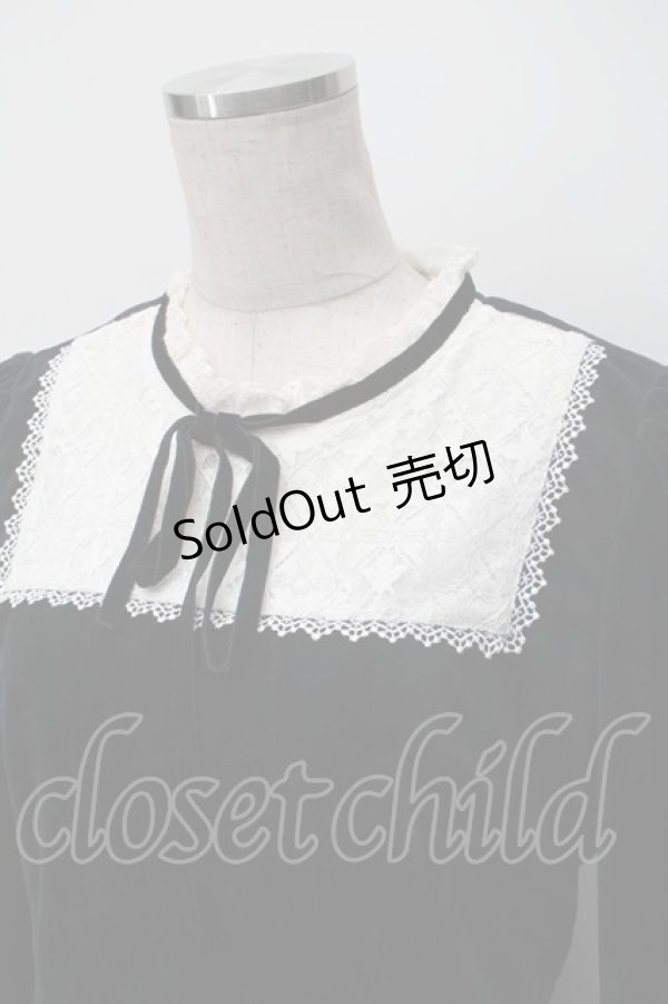 画像3: axes femme POETIQUE / レースブロッキングベロアワンピース  黒ｘ白 S-25-11-12-054-AX-OP-AS-ZS (3)