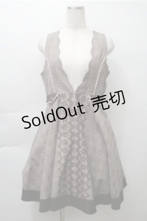 画像: axes femme / グレンチェックジャンドレ  ブラウン S-25-11-13-044-AX-OP-AS-ZS