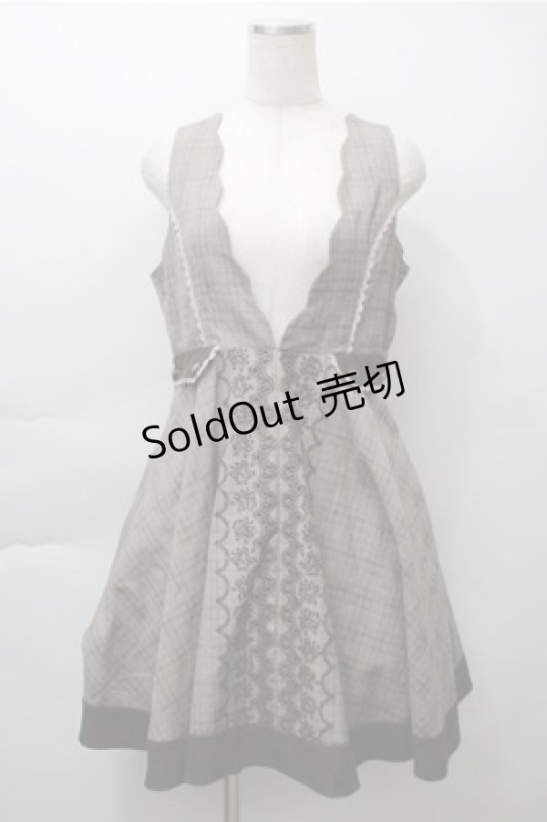 画像1: axes femme / グレンチェックジャンドレ  ブラウン S-25-11-13-044-AX-OP-AS-ZS (1)