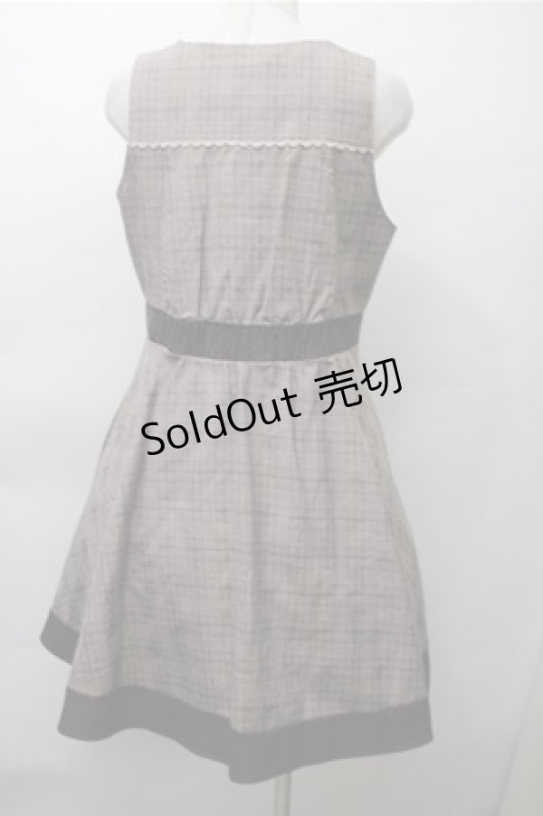 画像2: axes femme / グレンチェックジャンドレ  ブラウン S-25-11-13-044-AX-OP-AS-ZS (2)