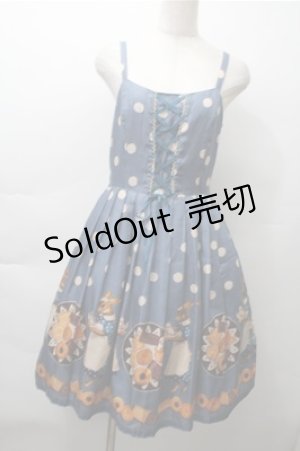 画像: Leur Getter / Rabbit tea timeレースアップキャミワンピース  ブルー S-25-11-13-046-LU-OP-HR-ZS