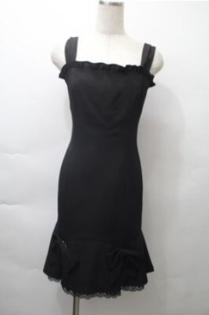 画像: Barbie / 裾リボンジャンパースカート  黒 S-25-11-13-048-LO-OP-HR-ZS