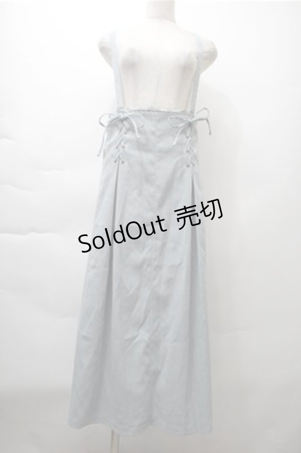 画像1: axes femme POETIQUE / サス付きレースアップスカート  グリーン S-25-11-13-050-AX-SK-AS-ZS (1)