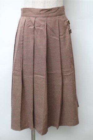 画像: Fi.n.t / 千鳥柄スカート  ブラウン S-25-11-13-052-CA-SK-ET-ZS