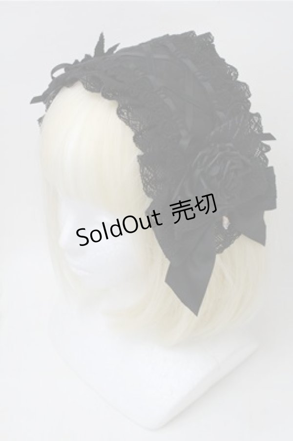 画像1: Hoshibako Works / ローズ・レディヘッドドレス  黒 S-25-11-13-006-LO-AC-AS-ZS (1)