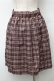 画像2: axes femme / チェックボタンスカート  ブラウン S-25-11-13-053-AX-OP-HR-ZS (2)