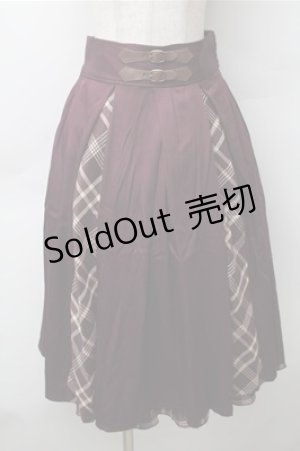 画像: axes femme / チェック切替スカート  エンジ S-25-11-13-055-AX-SK-ET-ZS