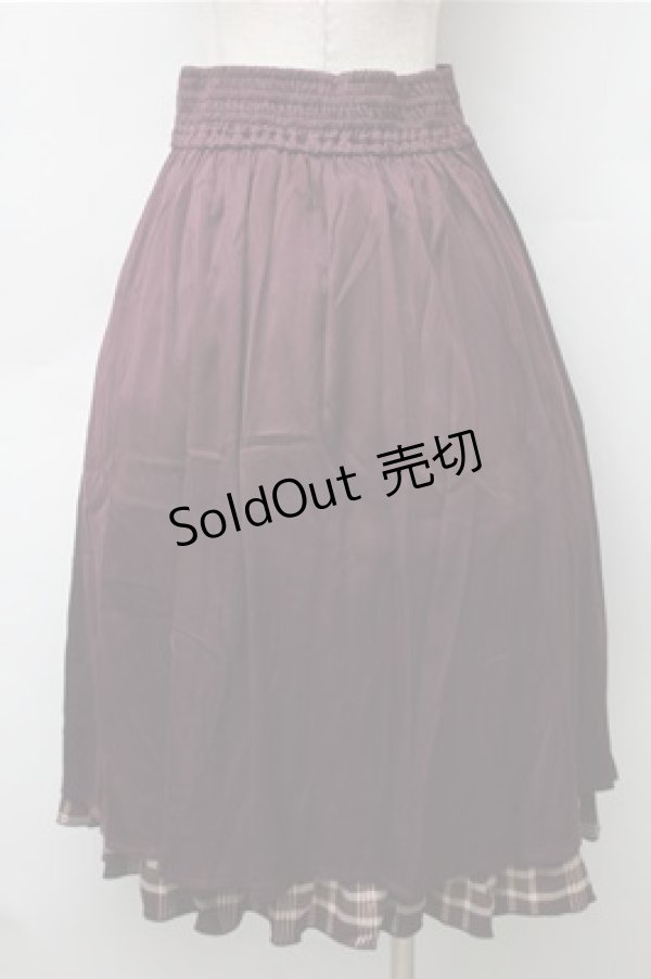 画像2: axes femme / チェック切替スカート  エンジ S-25-11-13-055-AX-SK-ET-ZS (2)