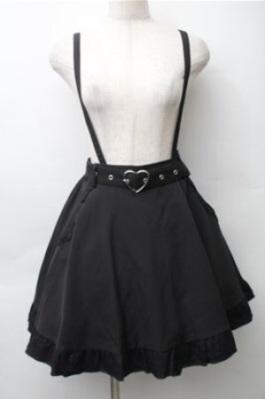 画像: MA＊RS / サス付きスカート  黒 S-25-11-13-056-LO-SK-AS-ZS