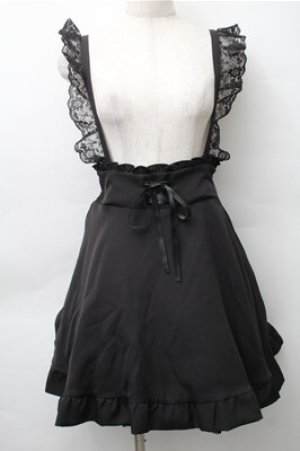 画像: MA＊RS / サス付きスカート  黒 S-25-11-13-057-LO-SK-AS-ZS