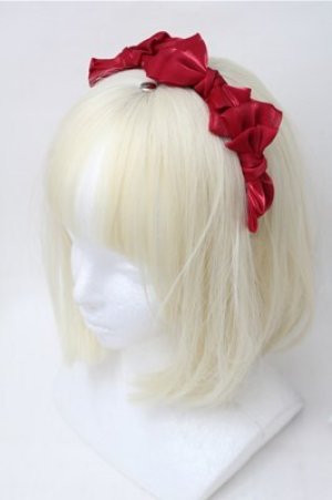 画像: LOLITA / サテンリボンカチューシャ  エンジ S-25-11-13-009-LO-TO-HR-ZS