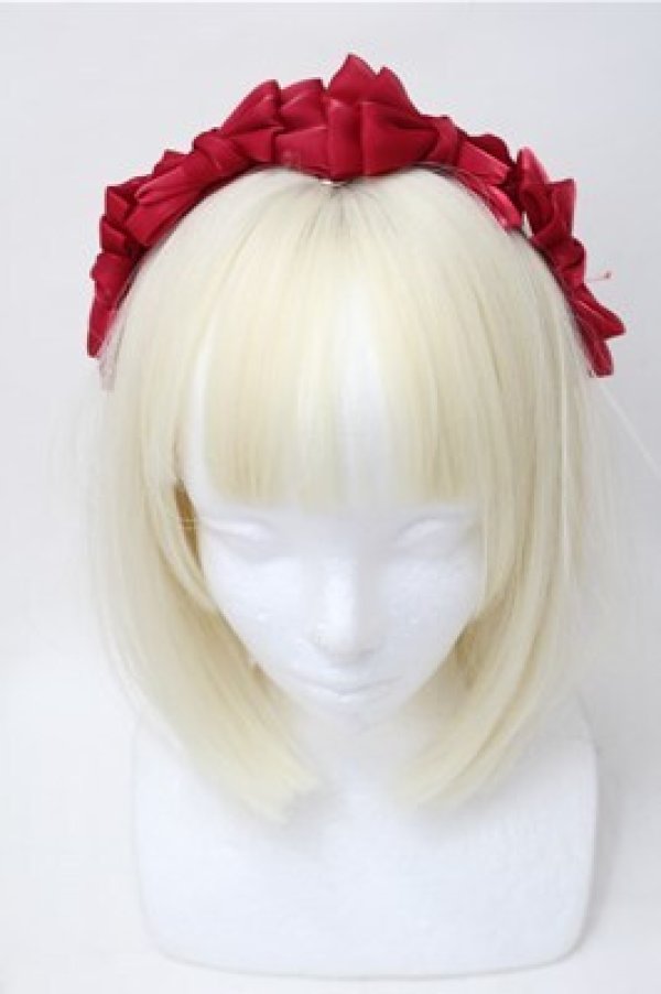 画像2: LOLITA / サテンリボンカチューシャ  エンジ S-25-11-13-009-LO-TO-HR-ZS (2)