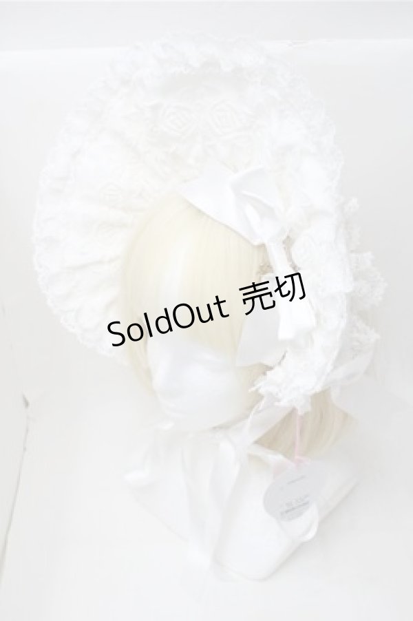 画像1: BABY,THE STARS SHINE BRIGHT / エリザベスボンネット  白 S-25-11-13-010-BA-AC-AS-ZS (1)