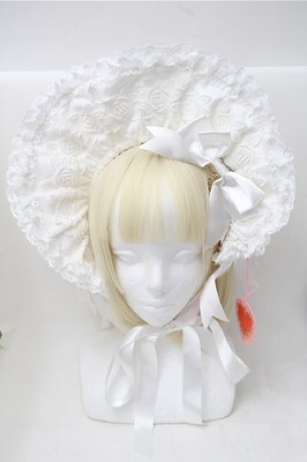 画像2: BABY,THE STARS SHINE BRIGHT / エリザベスボンネット  白 S-25-11-13-010-BA-AC-AS-ZS (2)