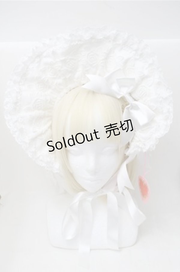 画像2: BABY,THE STARS SHINE BRIGHT / エリザベスボンネット  白 S-25-11-13-010-BA-AC-AS-ZS (2)