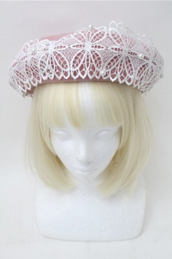 画像2: m petit by misako / TT*AMレースBベレー  ピンク S-25-11-13-012-LO-AC-AS-ZS (2)