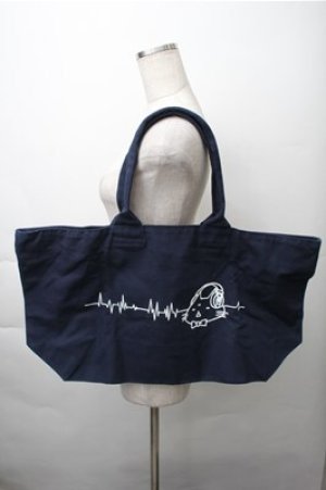 画像: NieR Clothing / プリントバッグ  紺 S-25-11-13-019-PU-BG-AS-ZS