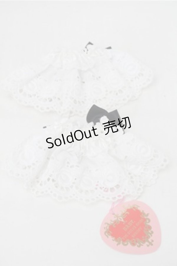 画像2: BABY,THE STARS SHINE BRIGHT / サテンリボンの綿レースお袖とめ  白ｘ黒 S-25-11-13-002-BA-ZA-AS-ZS (2)