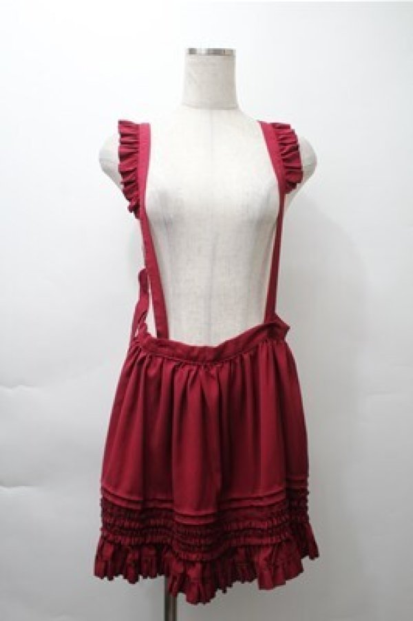 画像2: LOLITA / フリルエプロン  エンジ S-25-11-13-020-LO-ZA-HR-ZT516 (2)