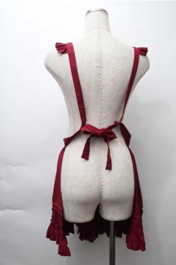 画像3: LOLITA / フリルエプロン  エンジ S-25-11-13-020-LO-ZA-HR-ZT516 (3)