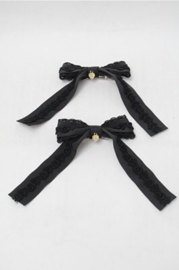 画像1: BABY,THE STARS SHINE BRIGHT / Emmy Ribbonクリップ  黒 S-25-11-13-003-BA-AC-HR-ZS (1)